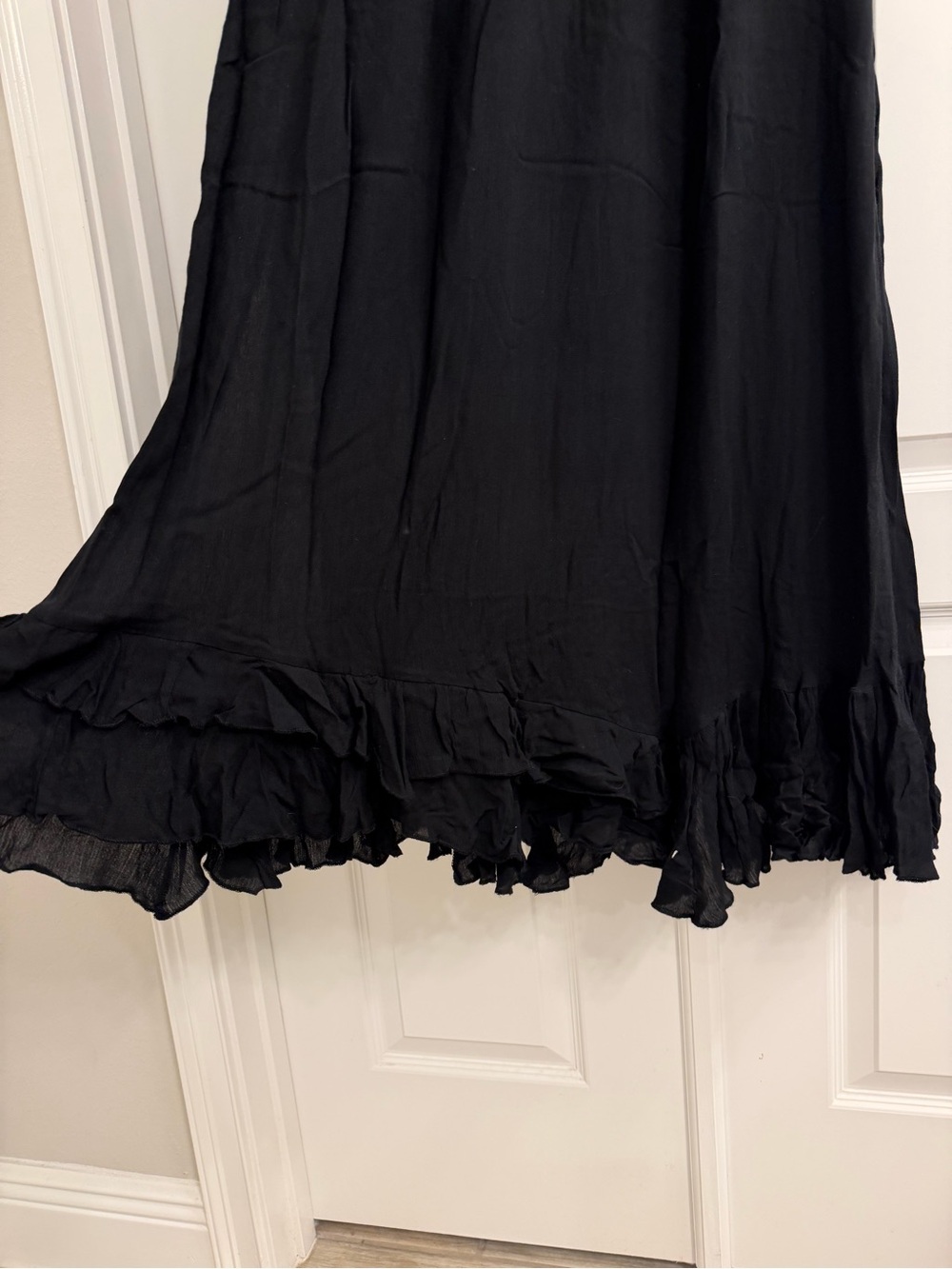 ✅ Free People Black Lace-Trim Maxi Dress size L - Picture 6 of 14